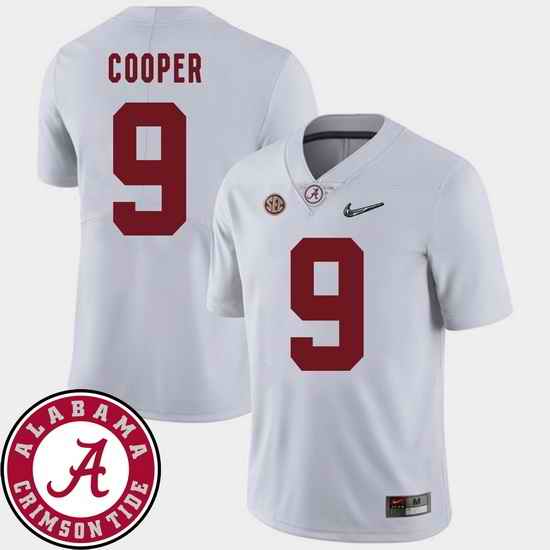 Men Alabama Crimson Tide Amari Cooper White College Football Sec Patch 2018 Jersey